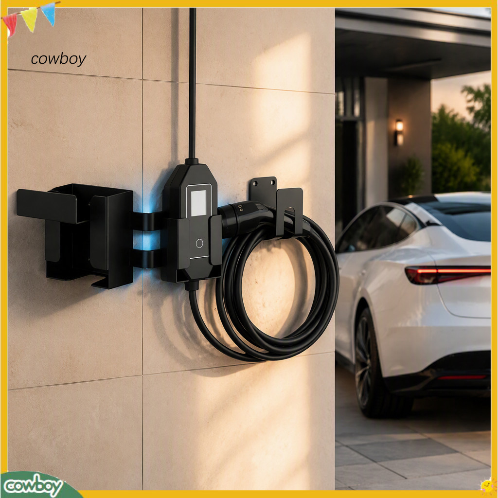 Electric Car Charging Cable Holder Wall Mount Stainless Steel Ev Charger Cord Hanger Organizer for Garage Outdoor Manage