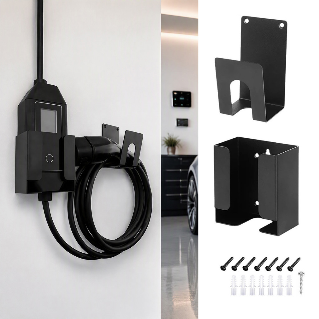 Electric Car Charging Cable Holder Wall Mount Stainless Steel Ev Charger Cord Hanger Organizer for Garage Outdoor Manage