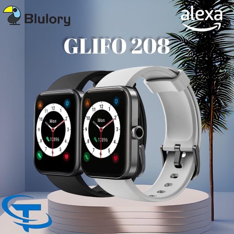 Smartwatch Blulory Glifo 208 - Prova da água e função Alexa
