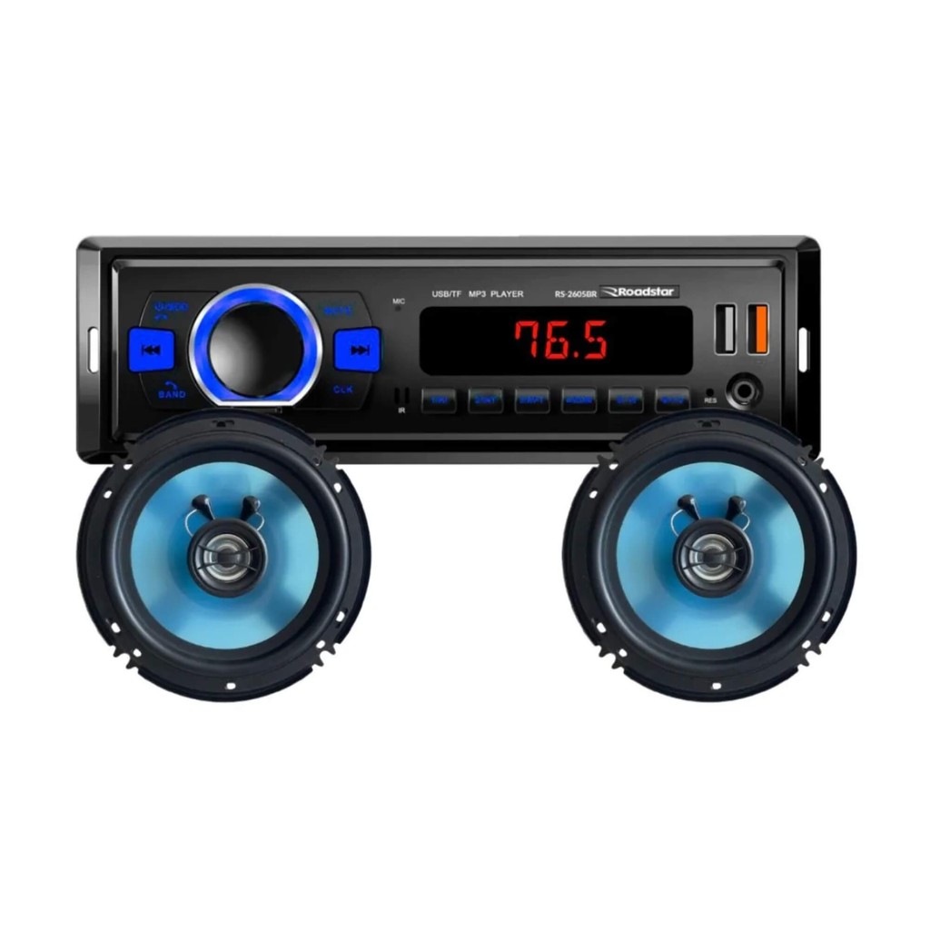 Kit Auto Rádio + 2 Alto Falantes 6