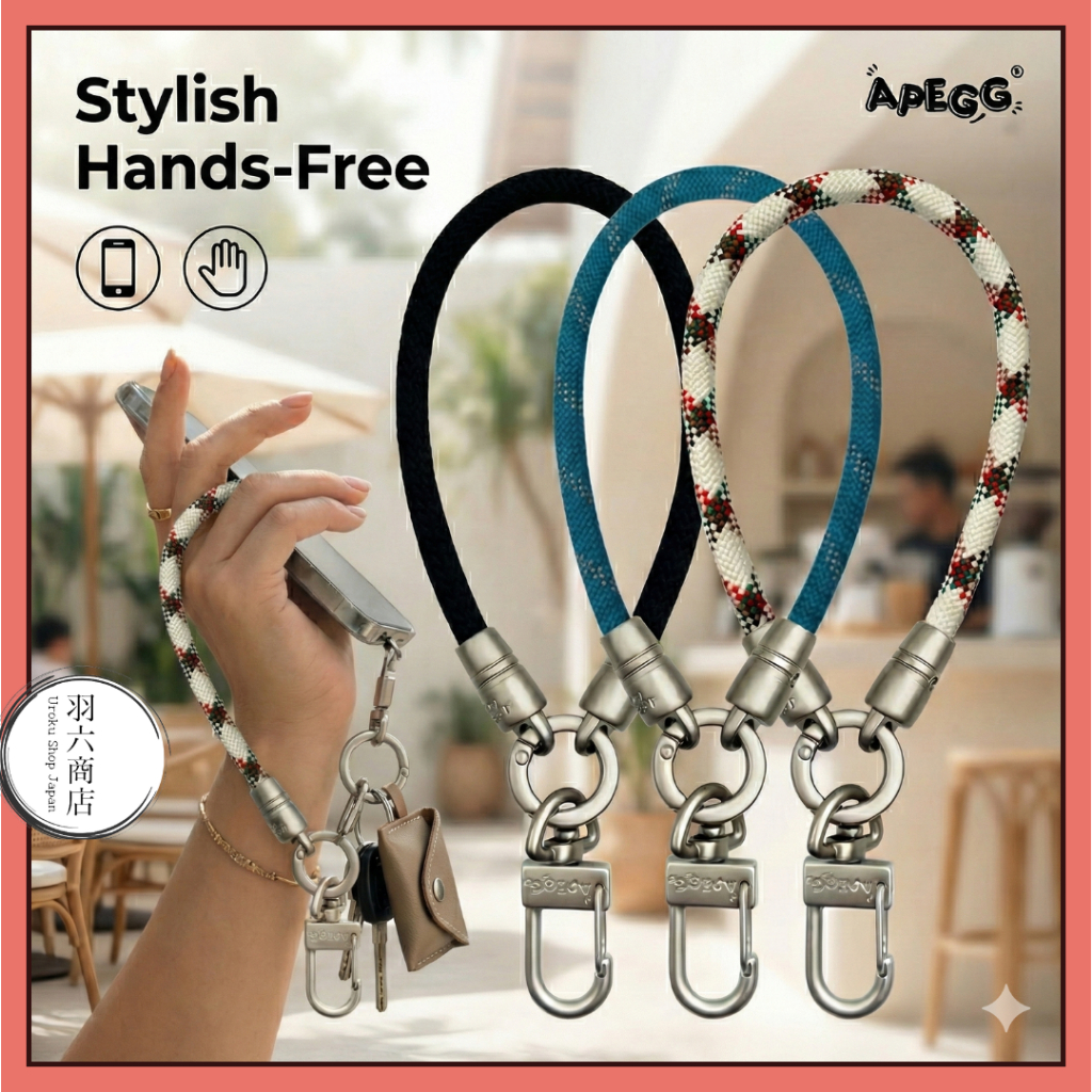 🇯🇵 Direct from Japan | APEGG Everyday Essentials Collection: Premium Detachable Phone & Camera Wrist Strap Lanyard