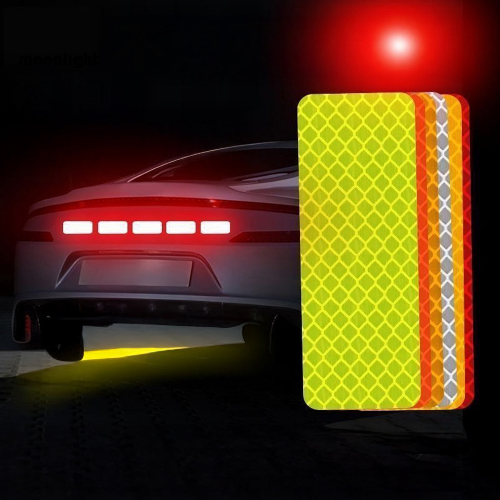 10 Pcs High Visibility Reflective Safety Tape Waterproof Warning Stickers for Car Truck Trailer Bike Motorcycle – Dura