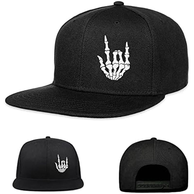 Gaming Hats Snapback Hats for Men Flat Bill Black Custom Snap Backpack Hat for Men Baseball Cap Flat Brim Cool Mens