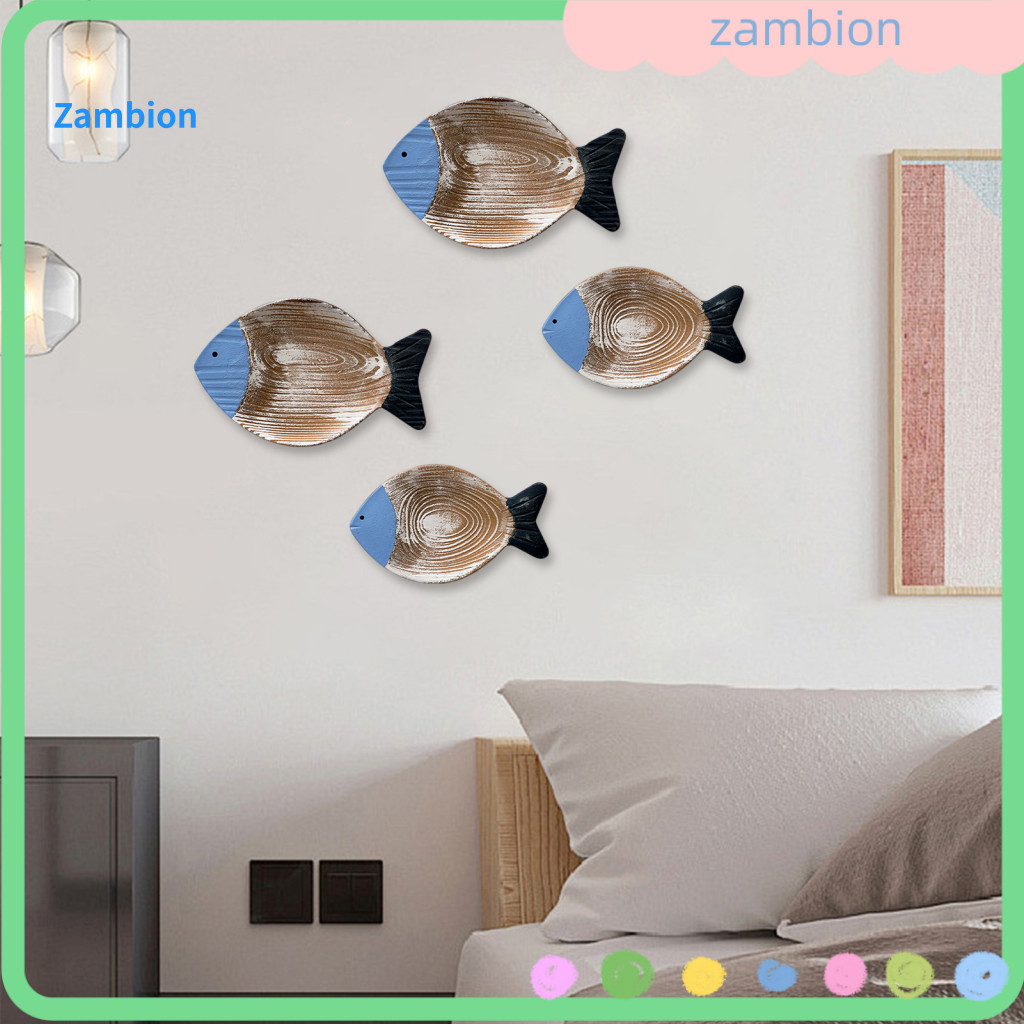 Entrance Hall Wall Decor Waterproof 2 Pcs Coastal Ocean Fish Sculpture Nautical Beach Theme Hanging Vintage Farmhouse St