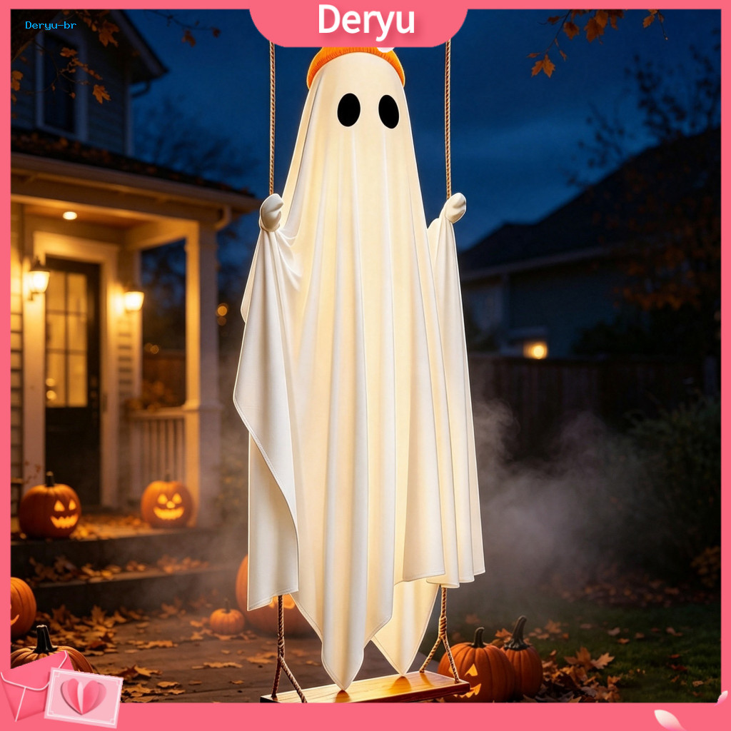 Waterproof Ghost Decor Halloween Decorations Outdoor Hanging Indoor Ip44 Light-up Swing Diy for Front