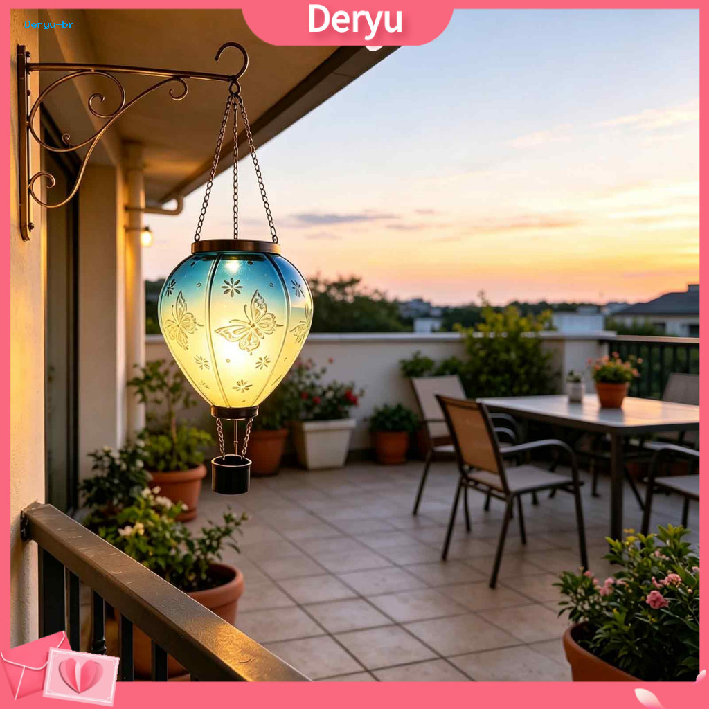 Butterfly Flower Relief Lights Outdoor Solar Hanging Lantern Waterproof Warm Light Garden Patio Yard Porch Decor for Sou