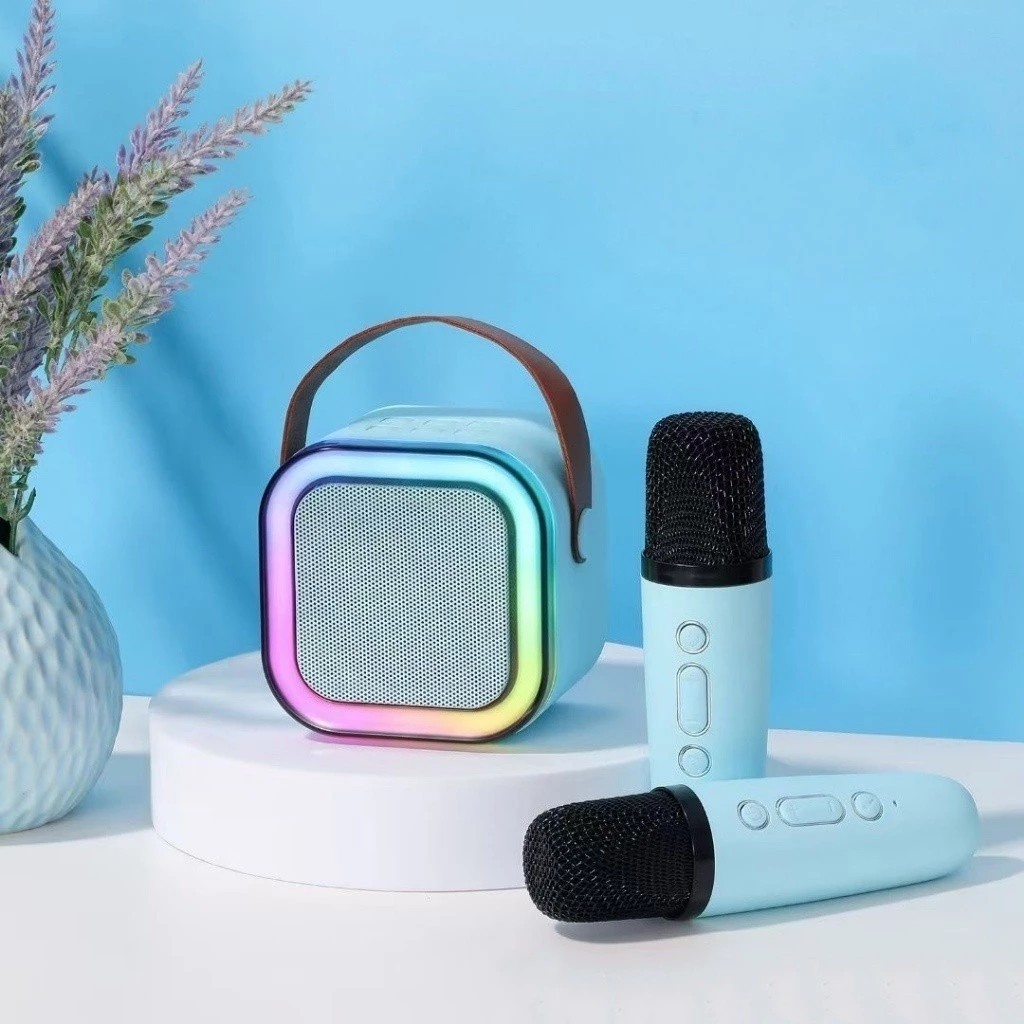 Alto-Falante bluetooth Karaoke Microfone Duplo Sem Fio