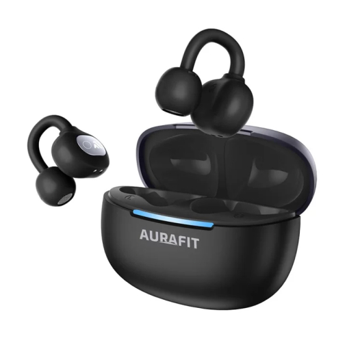 AURAFIT Comfortable Bluetooth Headphones with Noise-Canceling Microphone, 40-Hour Battery Life with Charging Case