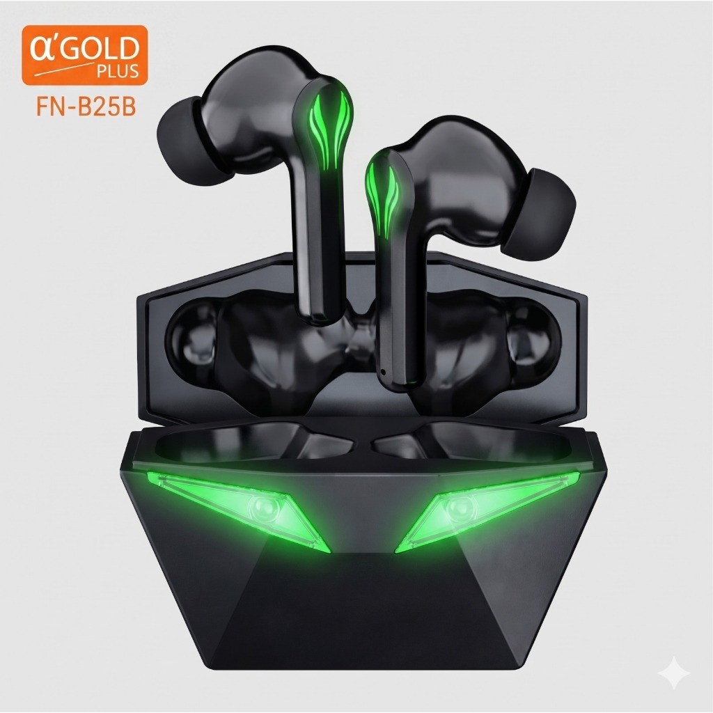 Fone De Ouvido Gamer Sem Fio Bluetooth 5.3 Intra-auricular com Microphone e Luz LED