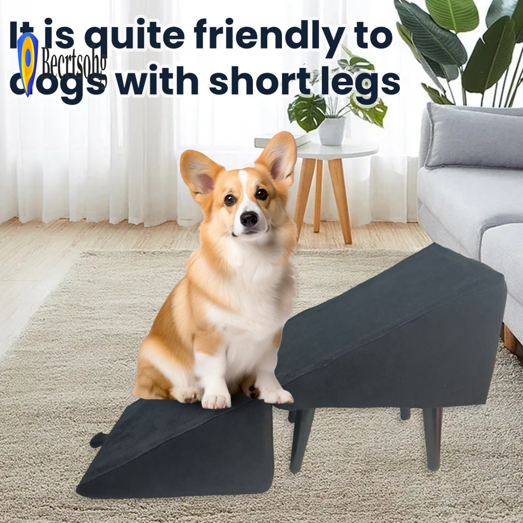 Folding Dog Ramp Anti-slip Foldable 2-in-1 and Stool for Couch Bed – Durable Pet Steps for Small Dogs Easy Storage Non