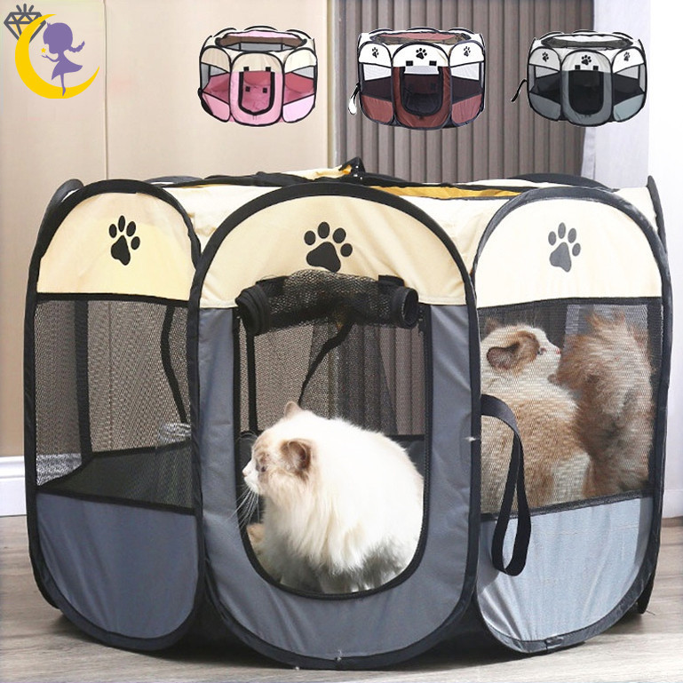 [BABY] Pet Playpen Dog Foldable Tent Tenda Para Cachorro Com Caneta Removível Resistente À Água Canil Lampshade Gato