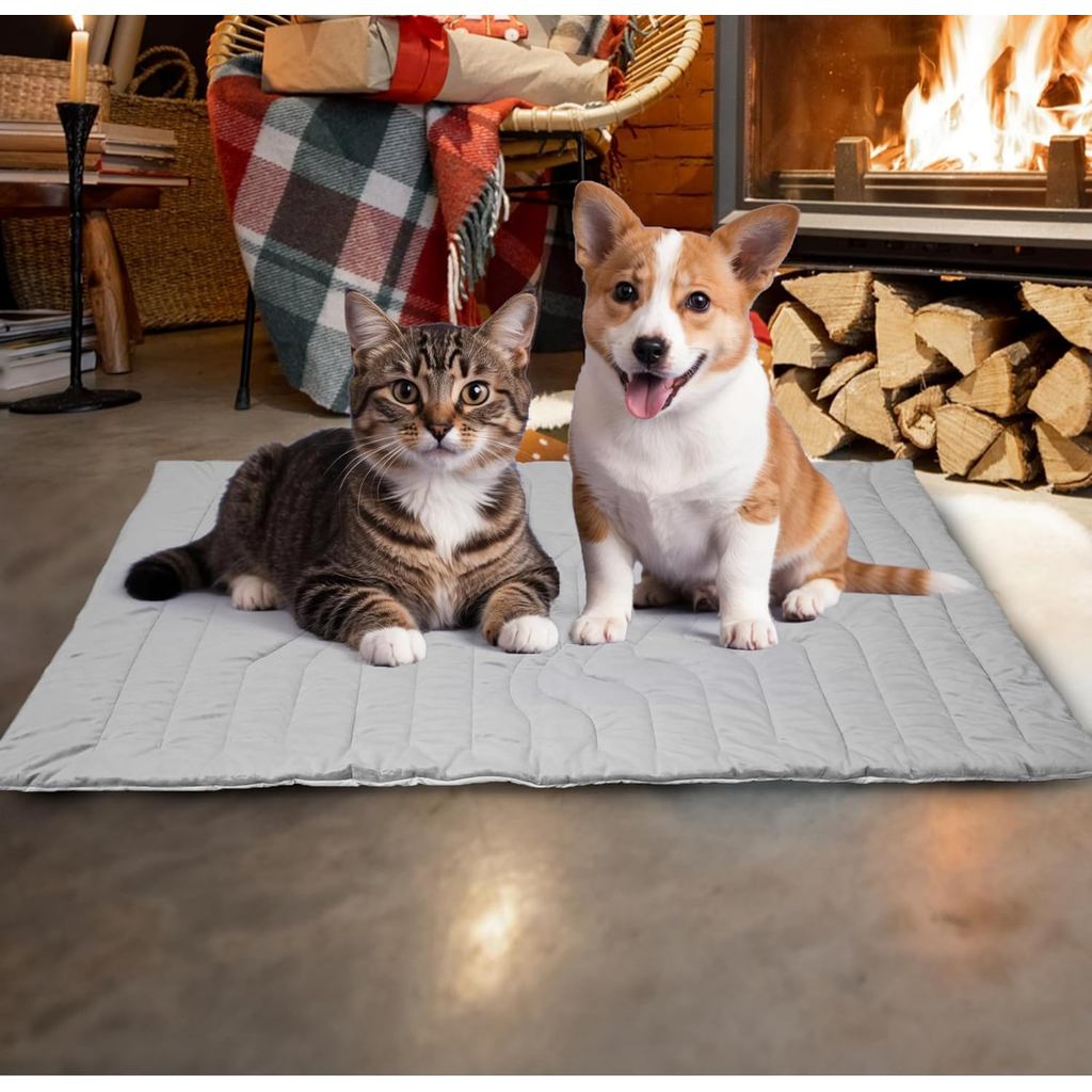 Self Warming Cat Dog Bed Mat, Cat Self Heating Mat, Non-Slip & Foldable for Dog/Cat Up to 50 lbs for Indoor Outdoor Non-