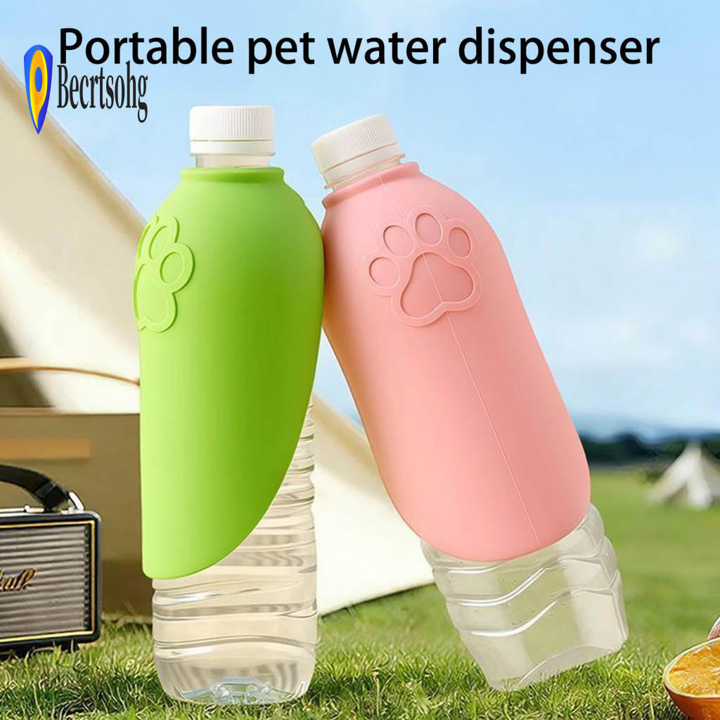 Foldable Leaf Water Bowl for Dogs Silicone Pet Drinking Dispenser 2pcs Portable Dog Bottle Adapter Cups Leakproof Bowls