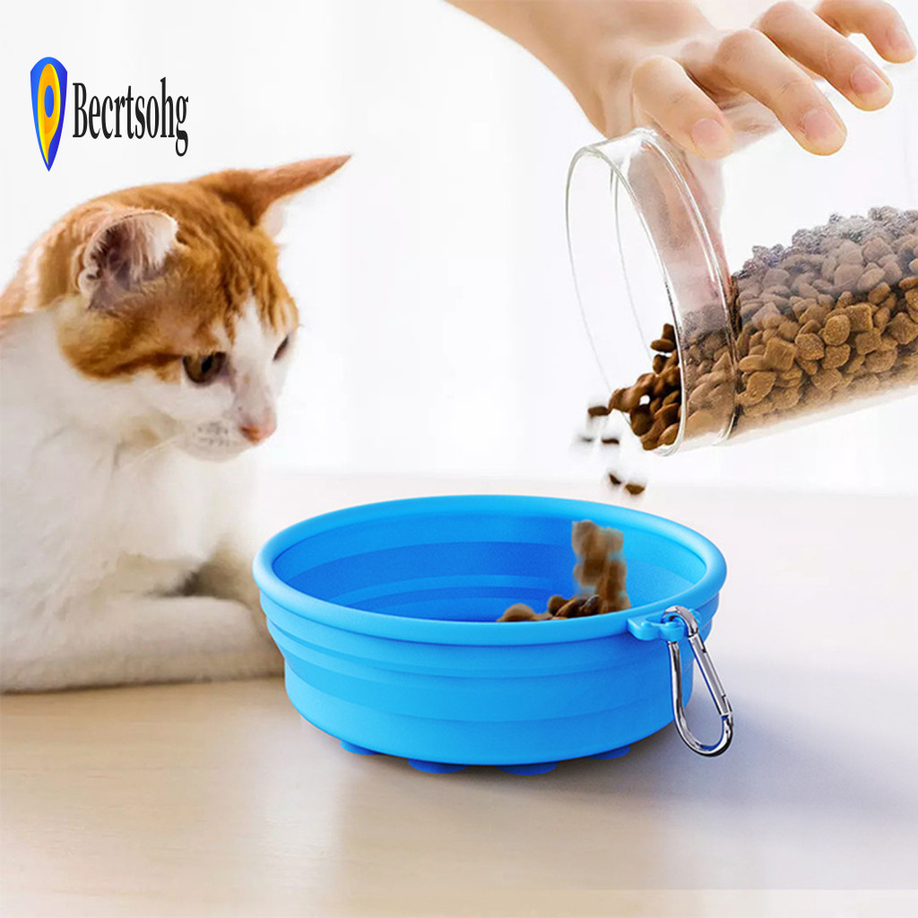 Non-slip Pet Bowl Anti-spill Cat Food Foldable with Suction Cups – Portable Silicone Slow Feeder for Cats Dogs Collaps