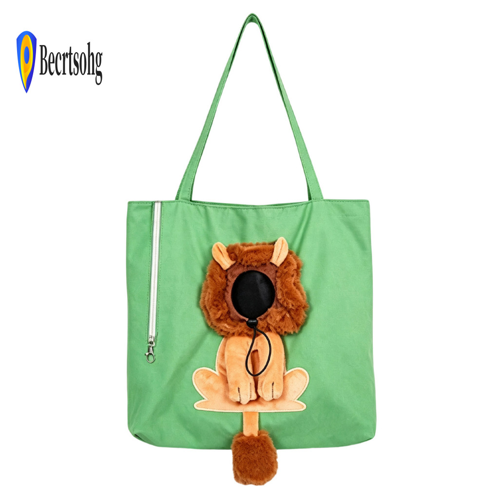 Breathable Canvas Pet Carrier Foldable Cat Shoulder Bag for Small Dogs Cats Tote with Drawstring Window Safety Buckle Co