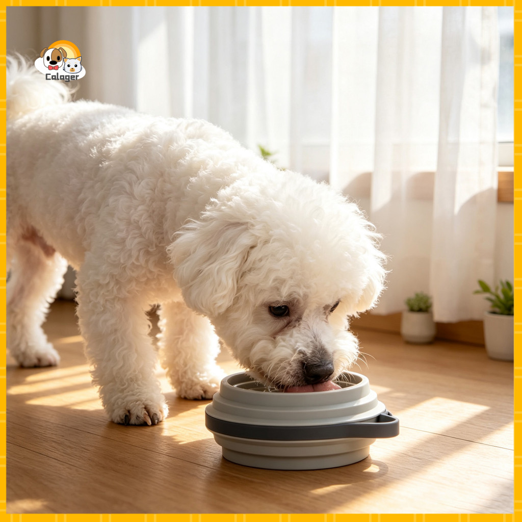 Foldable Food Bowl for Dogs Collapsible Dog Silicone with Hanging Buckle – Portable Pet Water for Outdoor Hiking for