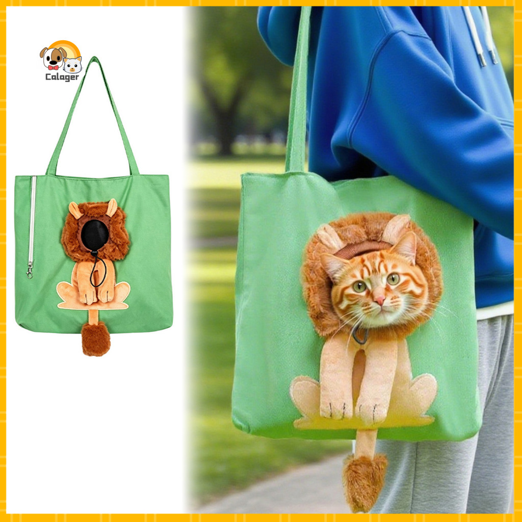 Portable Dog Tote for Walking Breathable Canvas Pet Carrier Cat Bag for Small Dogs Cats Foldable with Drawstring Window