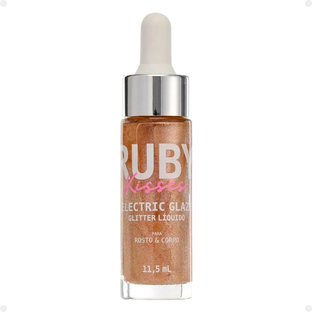 Glitter Líquido Rosto e Corpo Ruby Kisses Electric Glaze Blush Gold Rrg03b