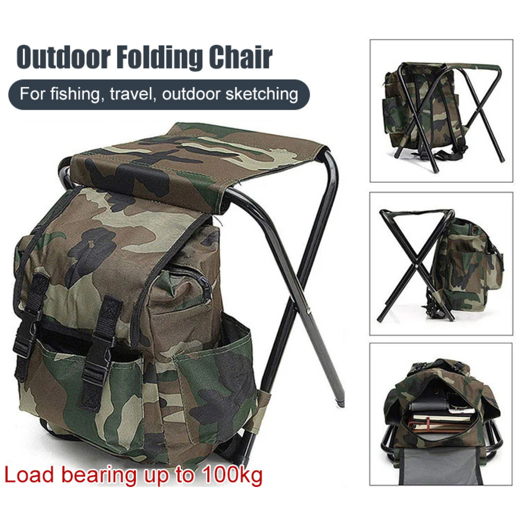 【Dobrável e Durável】Ultra-Light / Durable Leisure Outdoor Portable Hiking Backpack Chair, Foldable Fishing Stool/Cadeira