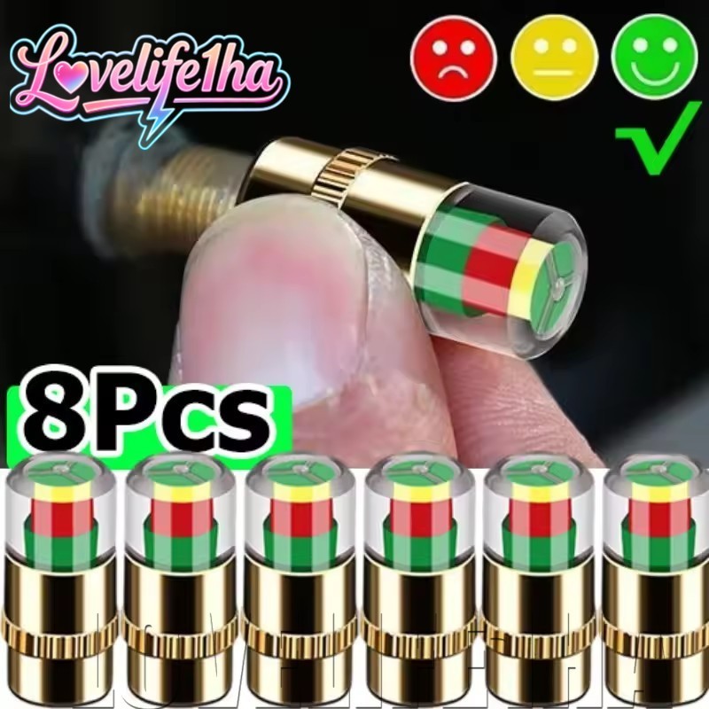 [Entrega Rápida] Tampa Da Válvula Do Monitor De Pressão Dos Pneus Carro-Tampas Medidor Sensor Externo-Detecção Automátic
