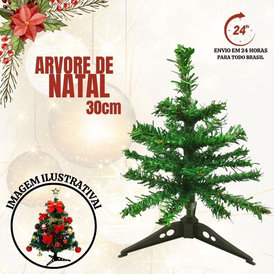 Mini Árvore de Natal de Mesa 30cm Pinheiro Pequena Decoração