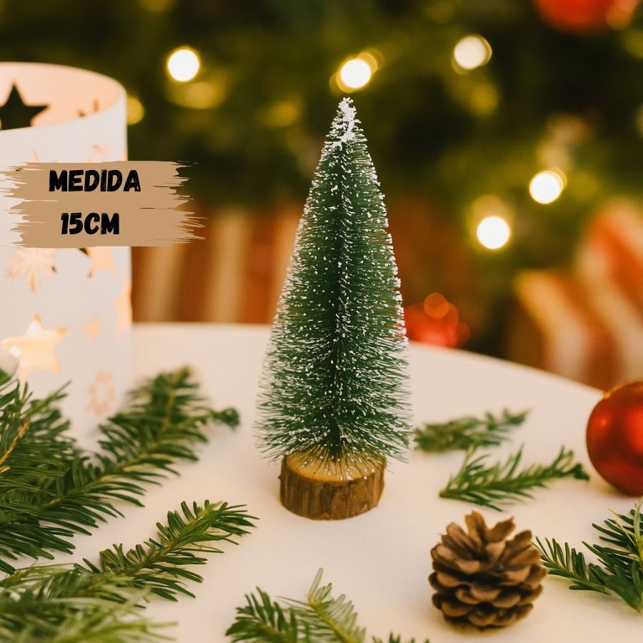 Lembrancinha Festa Natalina Decoração Enfeite Mesa Mini Arvore Pinheiro 15cm Natal Nevada