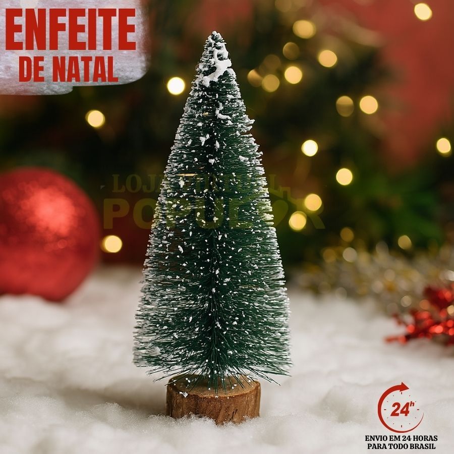 Decoração Enfeite Mesa Mini Arvore Pinheiro 35cm Natal Nevada