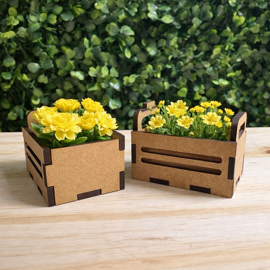 Kit 80 Mini Caixote MDF Cru 3mm 6x4x4cm Lembrancinhas Decoração