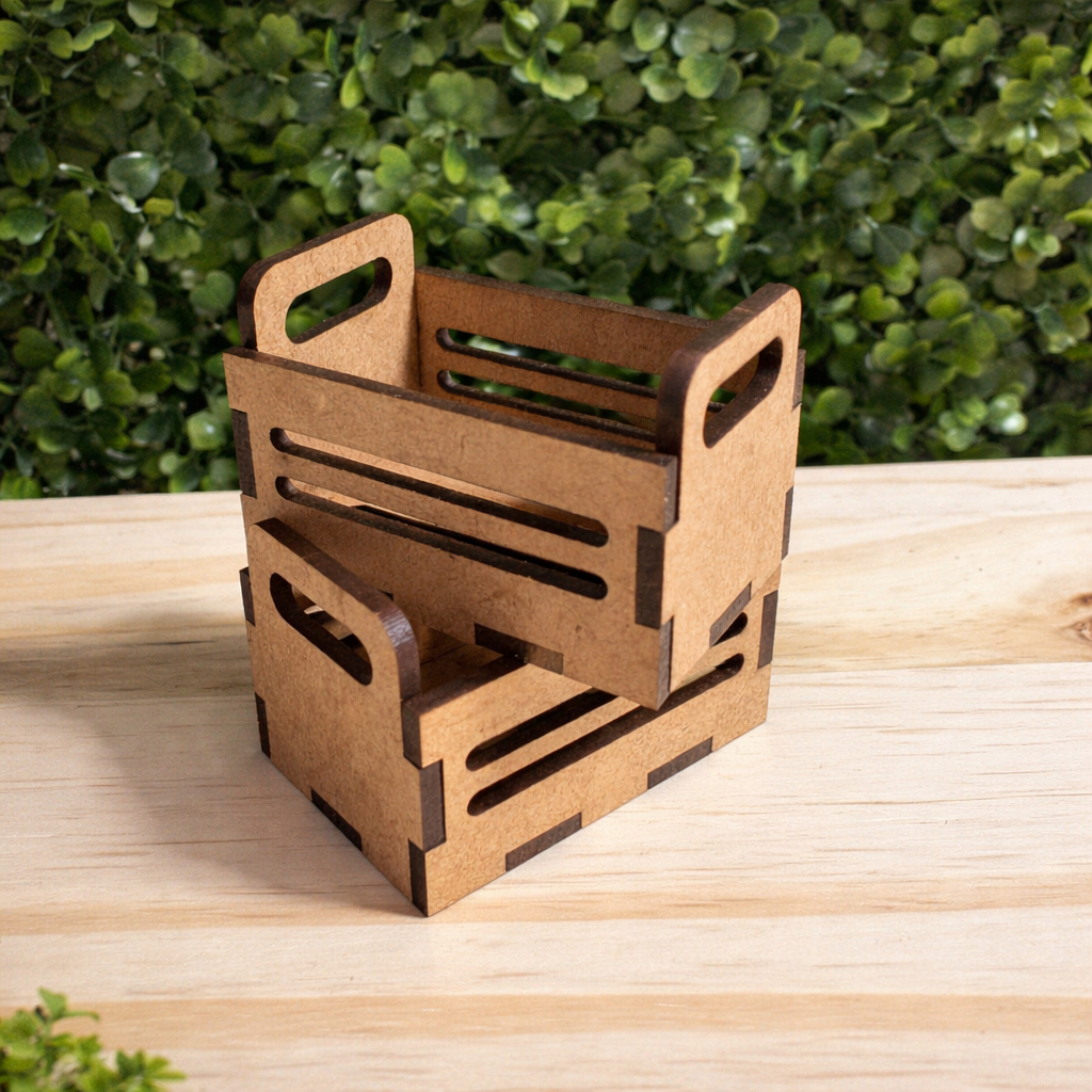 Kit 40 Caixote Mini MDF Cru 3mm 6x4x4cm Organizacao E Decoração