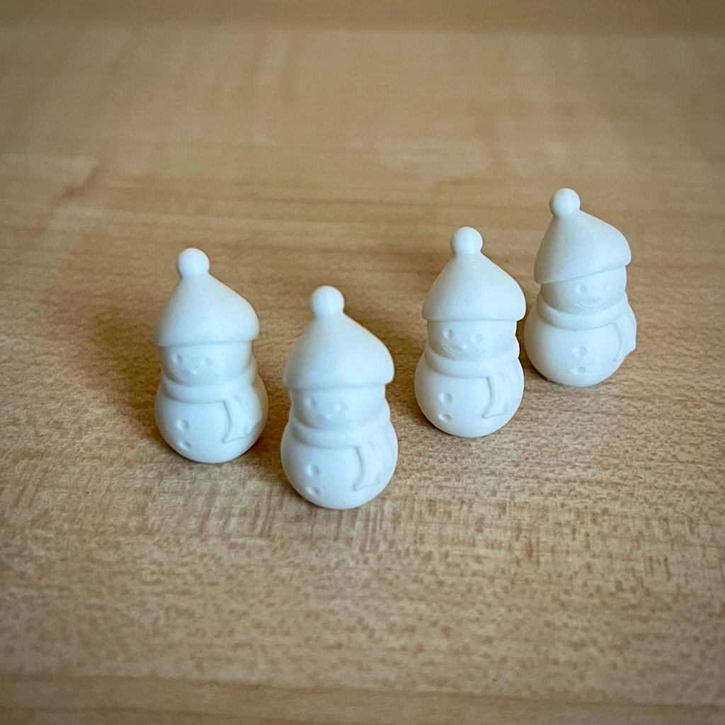 Enfeites de Natal Mini Bonecos de Neve Decoração Impresso em 3D