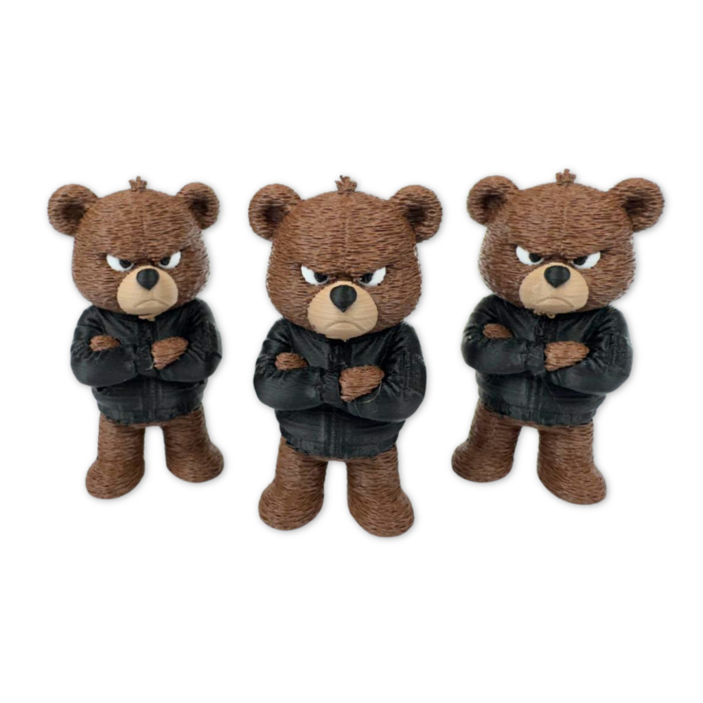 Ursinho Malvado com Jaqueta de Couro | Mini Escultura 3D | Decoração Criativa e Presente Estiloso