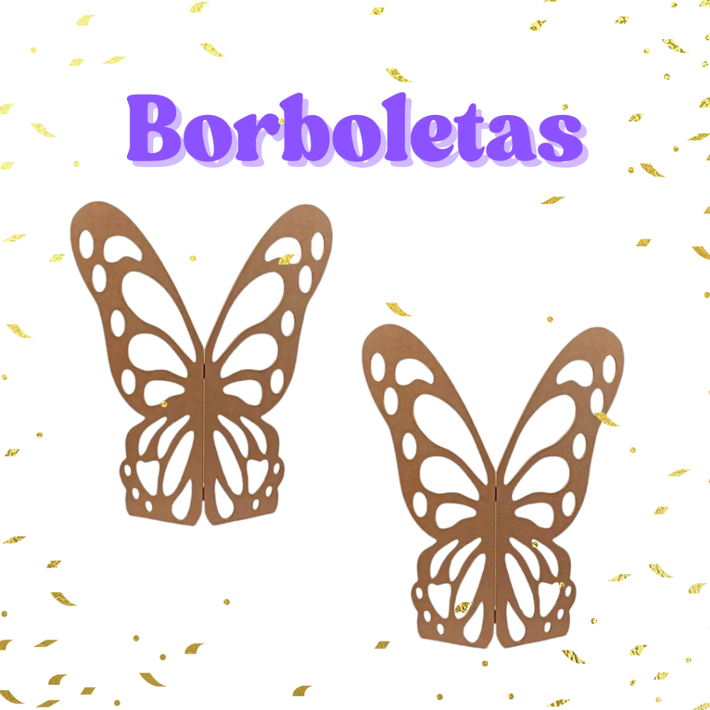 Mini Borboletas em MDF para festas e decorações