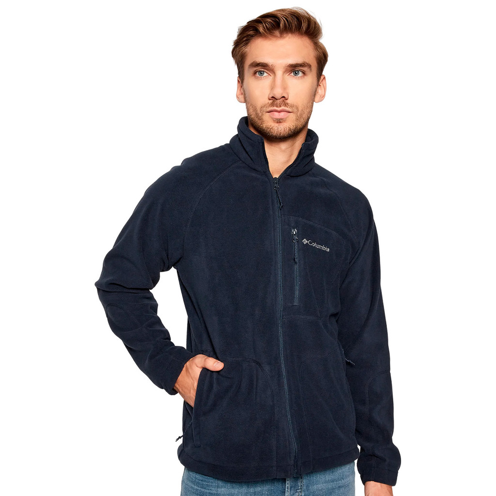 Jaqueta Columbia Masculina Fleece Fast Trek II Full Zip Original Azul Marinho