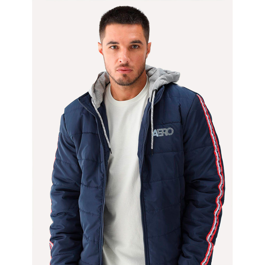 Jaqueta Aeropostale Masculina Waterproof Aero Fast Sash Azul Marinho