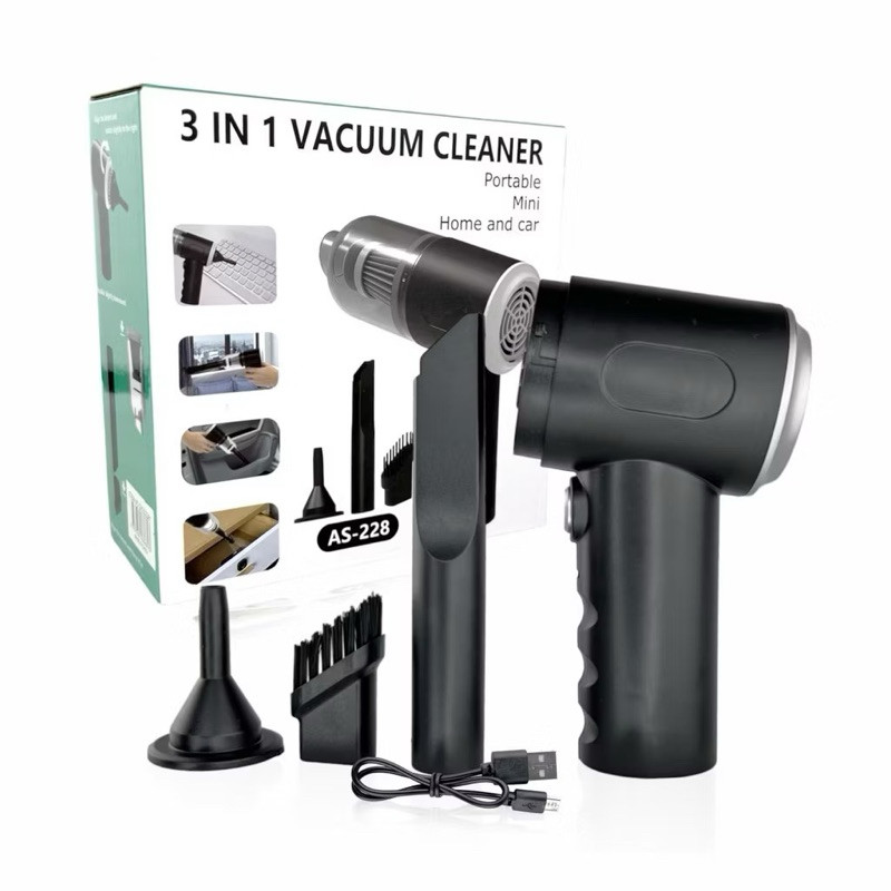 Aspirador De Pó Usb Portátil 3 em 1 Vacuum Recarregável Linha Premium Carro e Casa 2000mAh