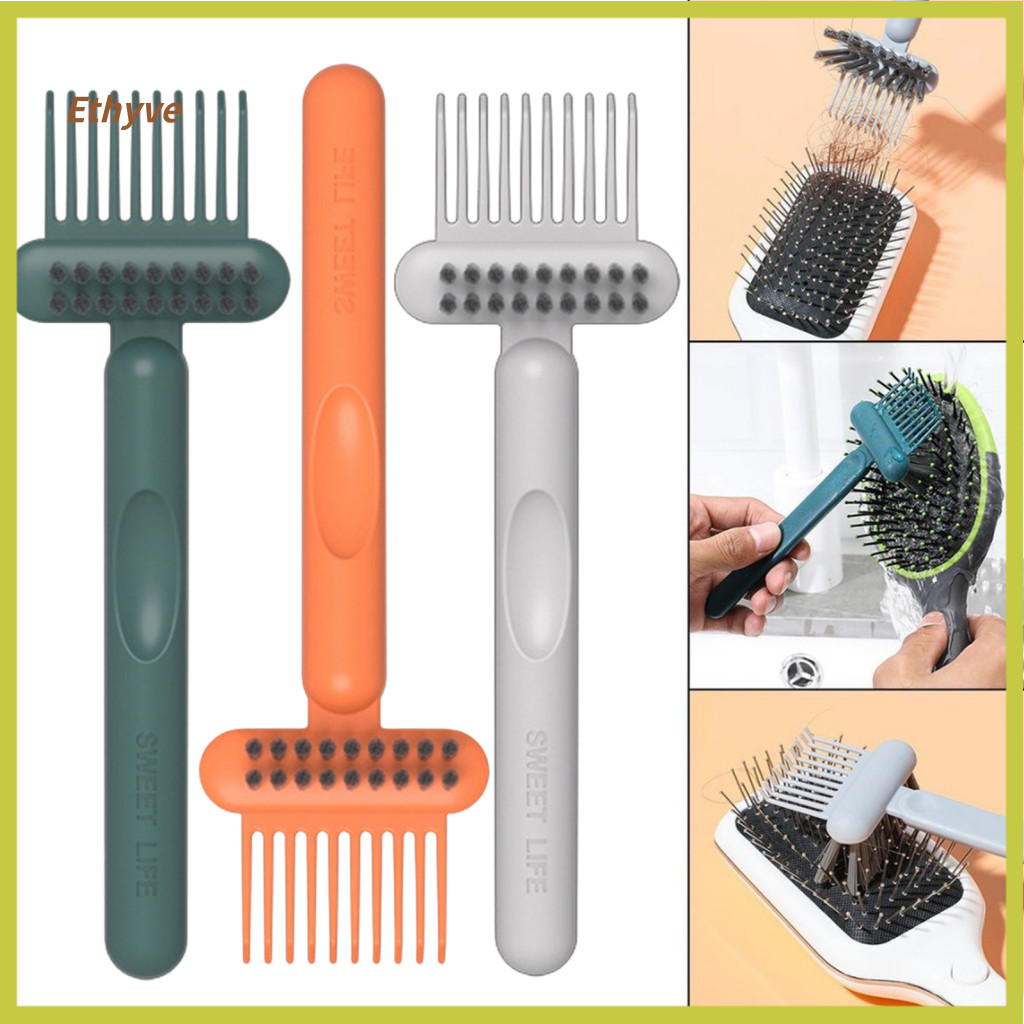 Hairbrush Cleaner Tool 2-in-1 2pcs Hair Brush Set with Ergonomic Handle – Double-sided Comb Tangle Remover for Easy
