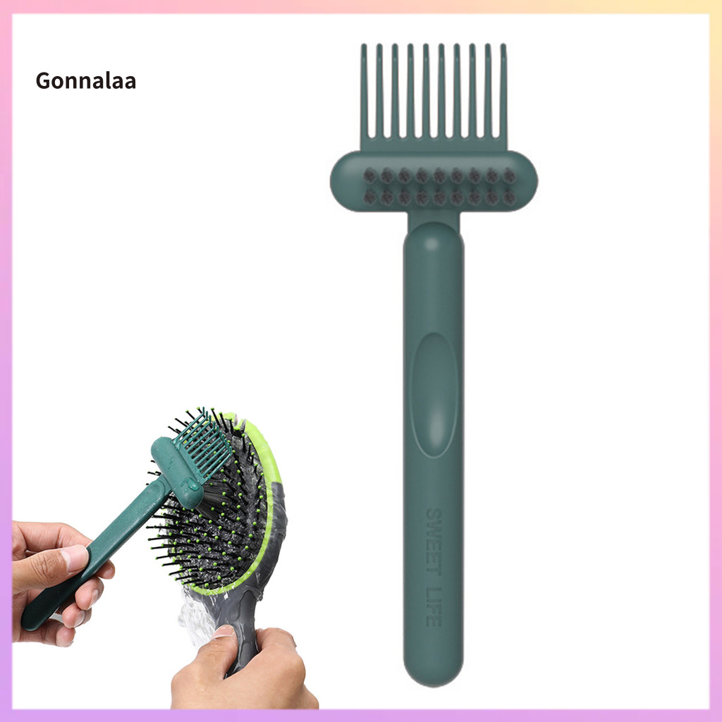 2pcs 2-in-1 Hair Brush Cleaner Set with Ergonomic Handle – Double-sided Comb Tangle Remover Tool for Easy Hairbrush an