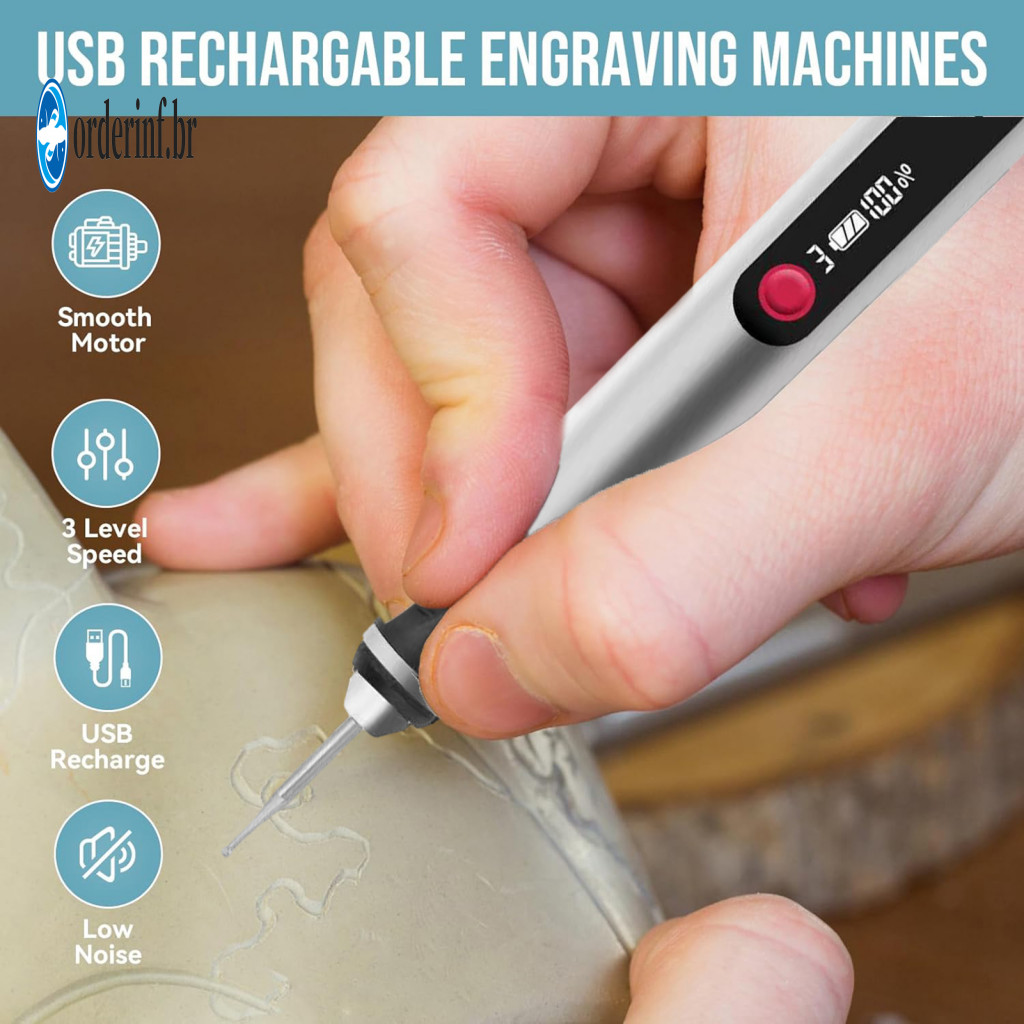 Rechargeable Rotary Tool Polishing Pen for Jewelry Cordless with Usb-c Fast Charging Extra Long Run Time Ergonomic Grip