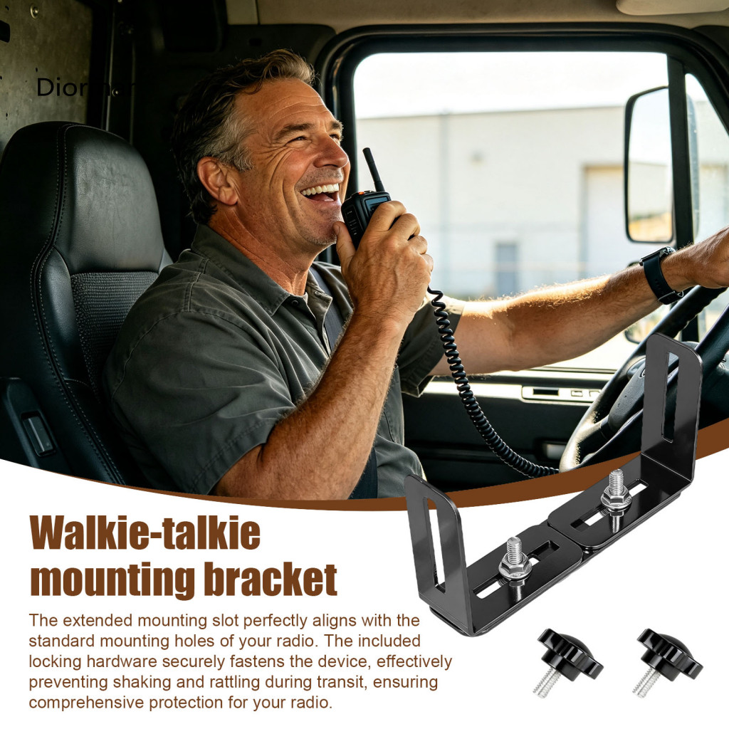 Universal Light Mount Adjustable Ham Radio Stand Cb Bracket 6-10 Inch Heavy Duty Metal Slide Holder for Vehicle Scanner