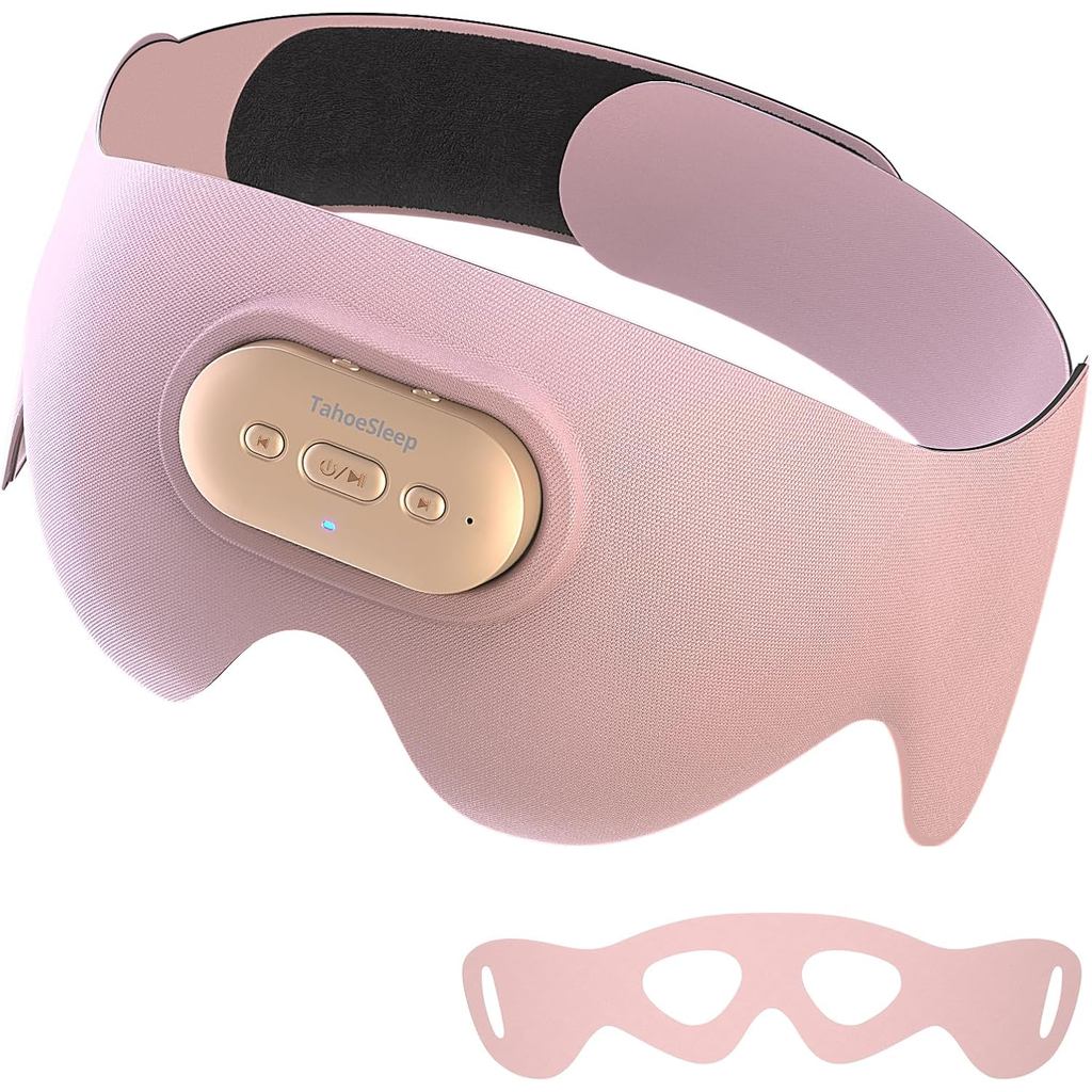 Sleep Headphones for Side Sleepers, Ultra-Thin Adjustable Stereo Speakers, Sleep Mask with Bluetooth 5.4, 64H Playtime,