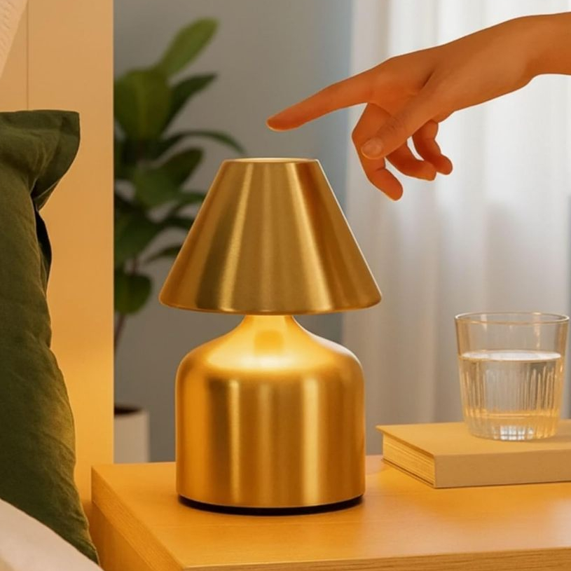 Mini Luminária de Mesa LED com USB Abajur 3 Níveis de Iluminação Portátil Design Moderno