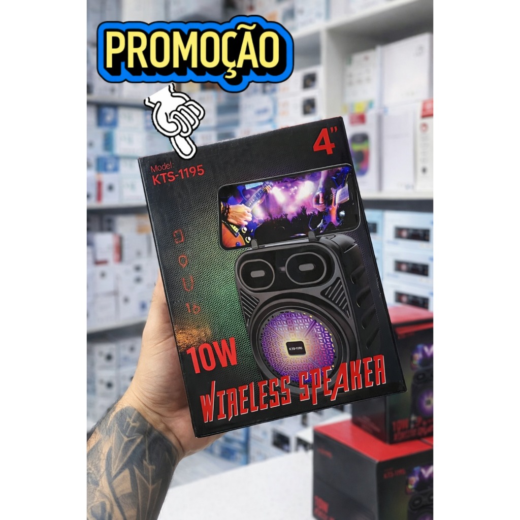 Caixa de Som Bluetooth KTS-1195 10W Portátil 4