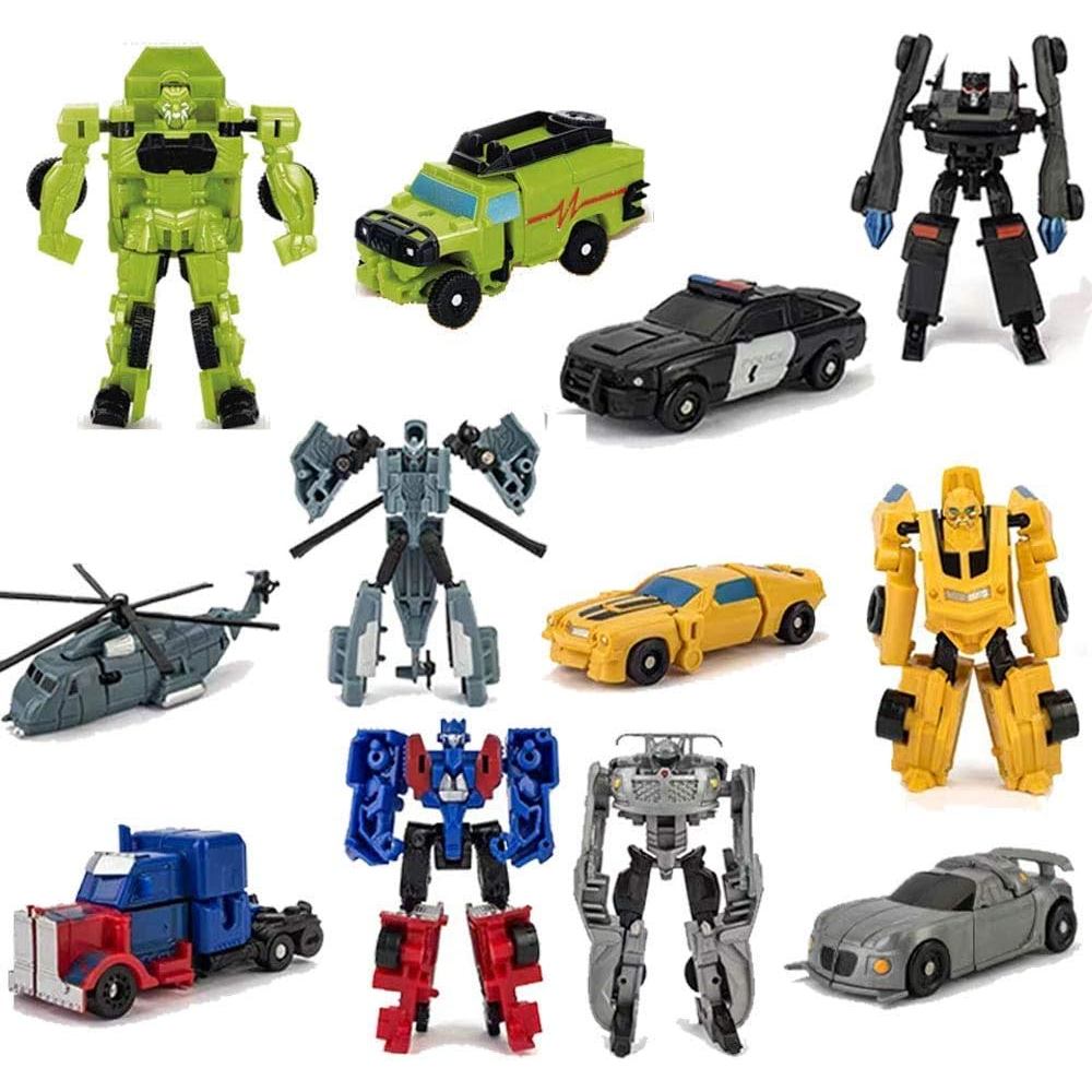 HAYUL 6 PCS Car Robot Toys, Mini Action Figure, Deformation Robot for Kids 5~12