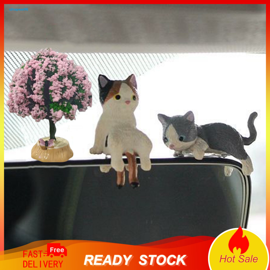 Mini Cat Desk Figurines Sleeping Figurine Cute Kitten Car Dashboard Ornament – Adorable Pvc for Windshield Console for
