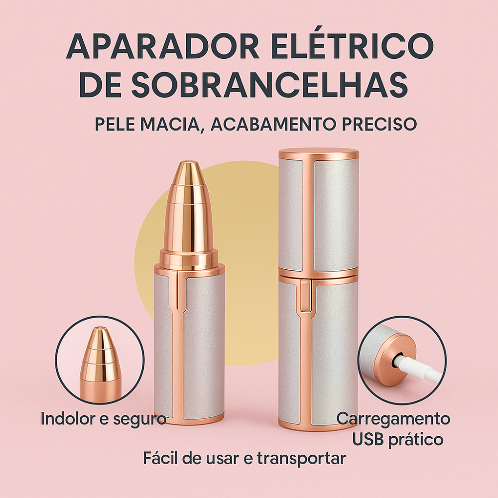 Aparador de Sobrancelhas Elétrico 2 em 1 LUKTON – Recarregável USB, Portátil, Indolor
