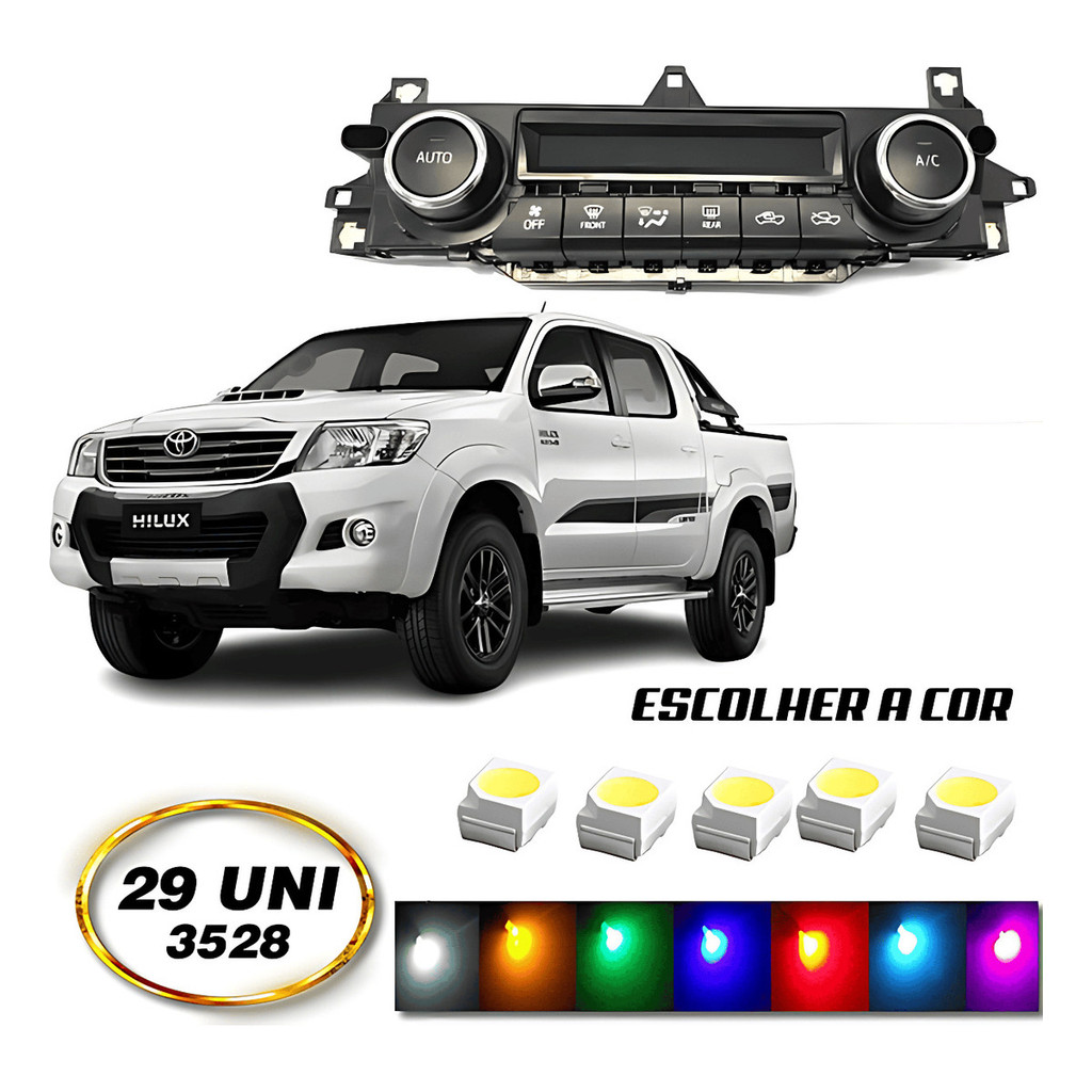 Kit Led Display Comando Do Ar Digital Hilux 2012 Ao 2015