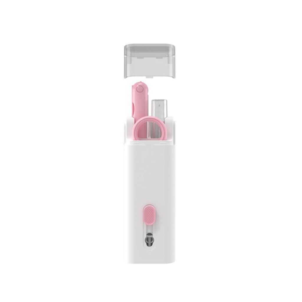 Escova de Limpeza 7 Em 1 Para Teclado e Fones Rosa Prática