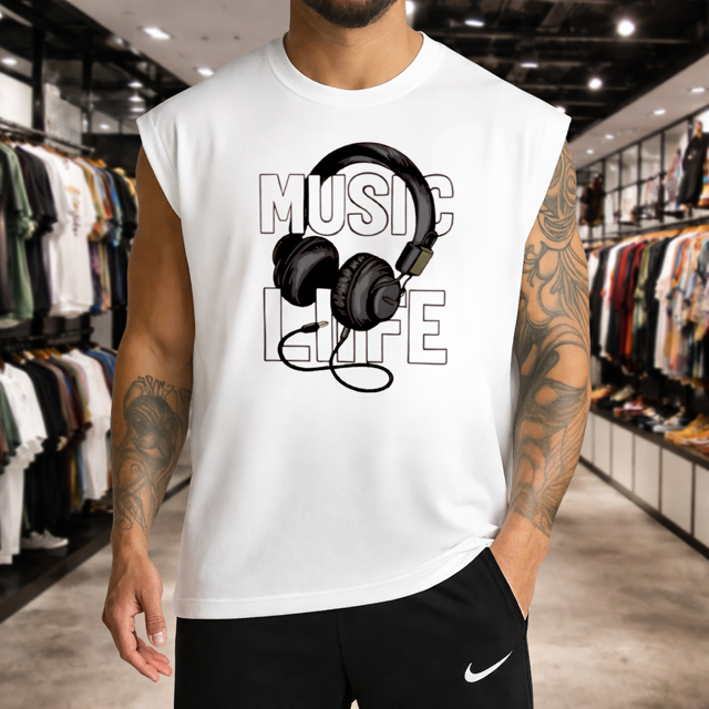 REGATA OVERSIZED ESTILOSA MASCULINA MUSIC LIFE FONE 100% ALGODÃO CAIMENTO PERFEITO CASUAL VÁRIAS CORES