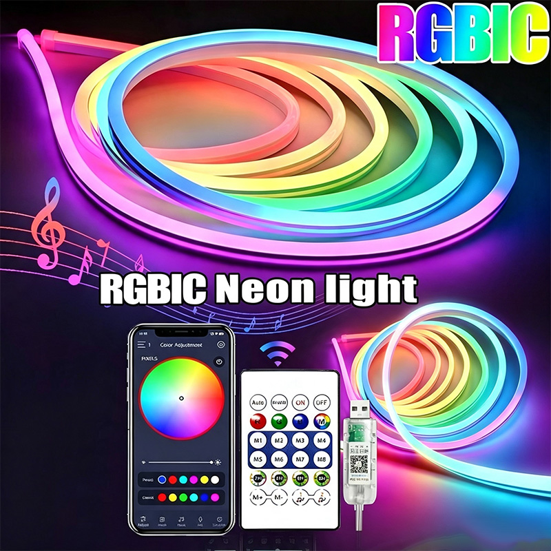 SAIMILI RGB + IC Neon Strip Light 10M USB À Prova D'água Flexível LED Lights Com Bluetooth Controle Remoto Para Decoraçã
