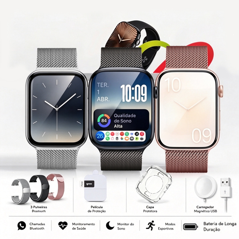 kit Smartwatch Relógio Inteligente AMOLCD 2.0 